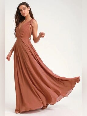 Lulus Terracotta Formal Maxi Dress Size Small